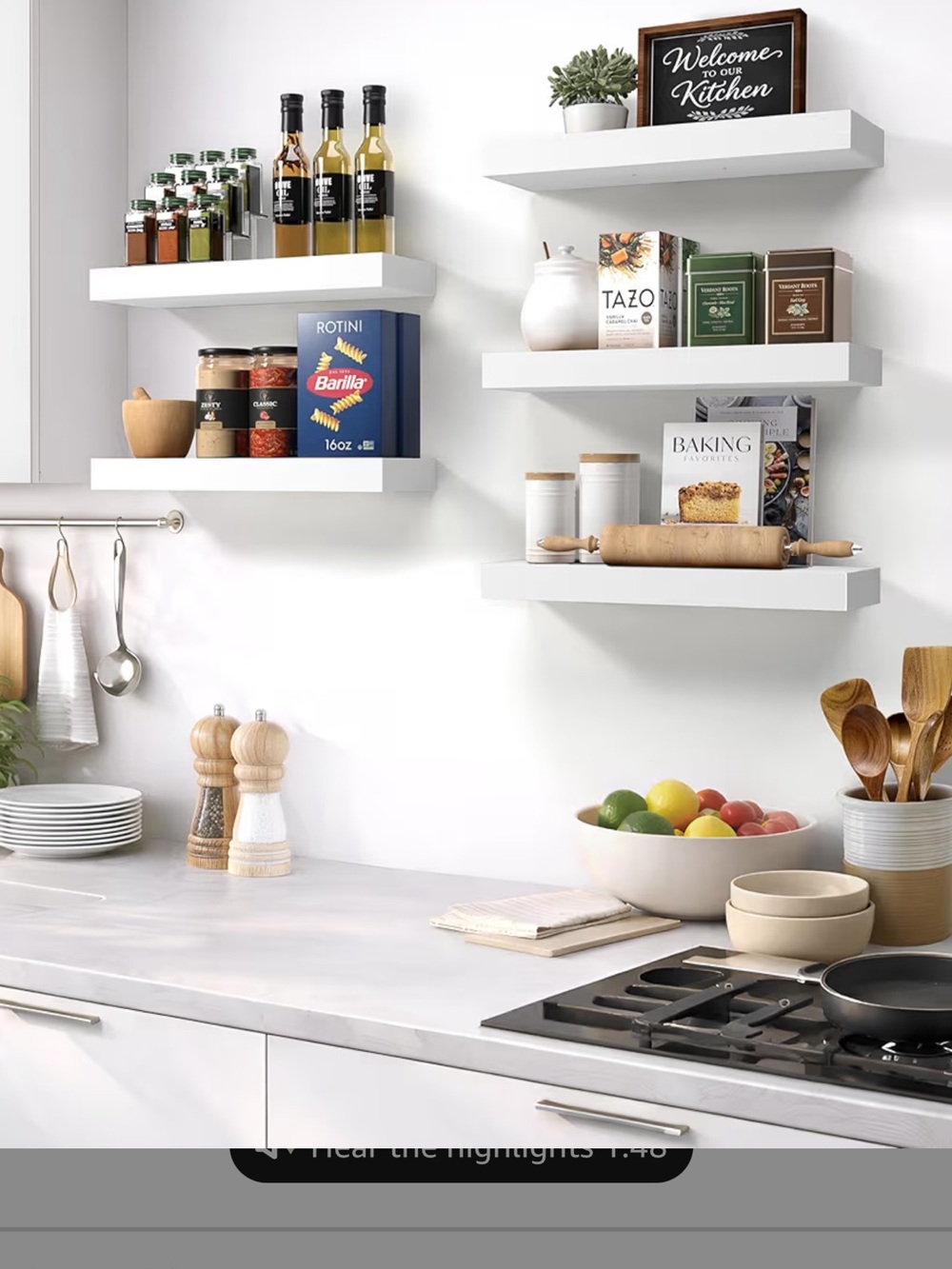 Floating Wall Shelf (White) – Invisible Bracket Floating Shelf - Picture 4 of 7
